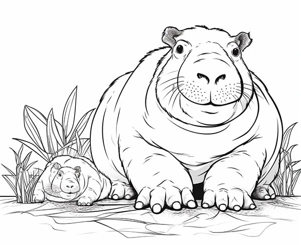 100 tranh to mau capybara cute tu de den kho phu hop moi lua tuoi 11999 9
