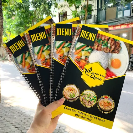 In menu bìa cứng