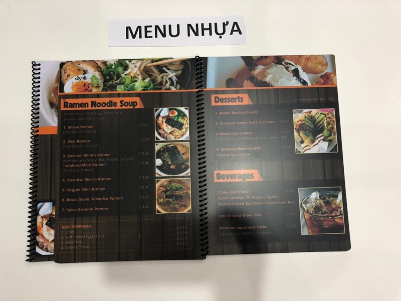 In Menu In menu nhựa PVC