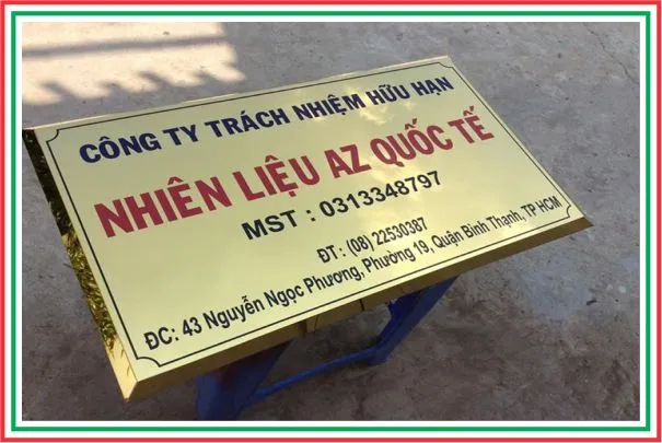 Các loại biển công ty alu phổ biến tại Quảng Cáo 24H