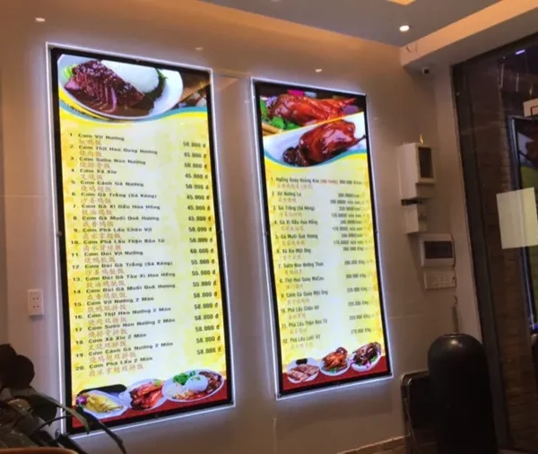 Các loại biển led menu phổ biến tại Quảng Cáo 24H