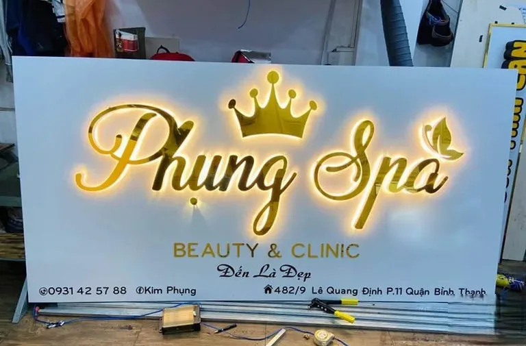 Bảng hiệu spa Dịch vụ làm bảng hiệu spa theo yêu cầu