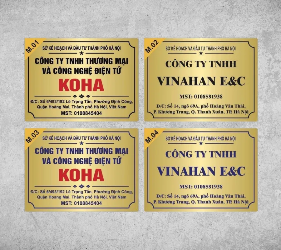 Mẫu biển công ty inox đẹp, hiện đại tại Quảng Cáo 24H