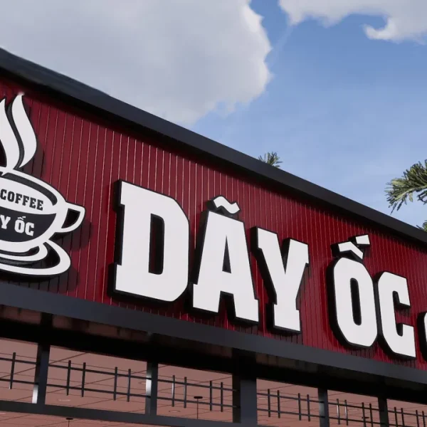 Bảng hiệu cafe sân vườn - Hòa hợp với thiên nhiên