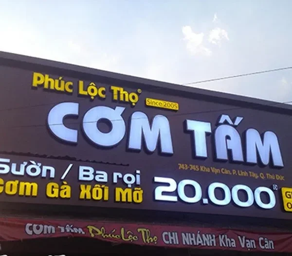 Các loại bảng hiệu quán ăn phổ biến hiện nay