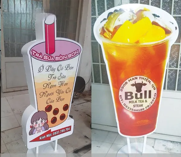 Dịch vụ làm bảng hiệu trà sữa lấy liền tại Quảng Cáo 24h
