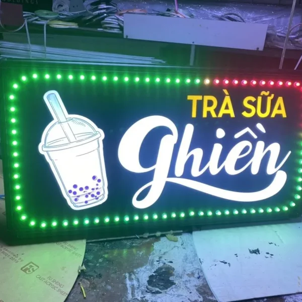 Dịch vụ làm bảng hiệu trà sữa theo yêu cầu tại Quảng Cáo 24h
