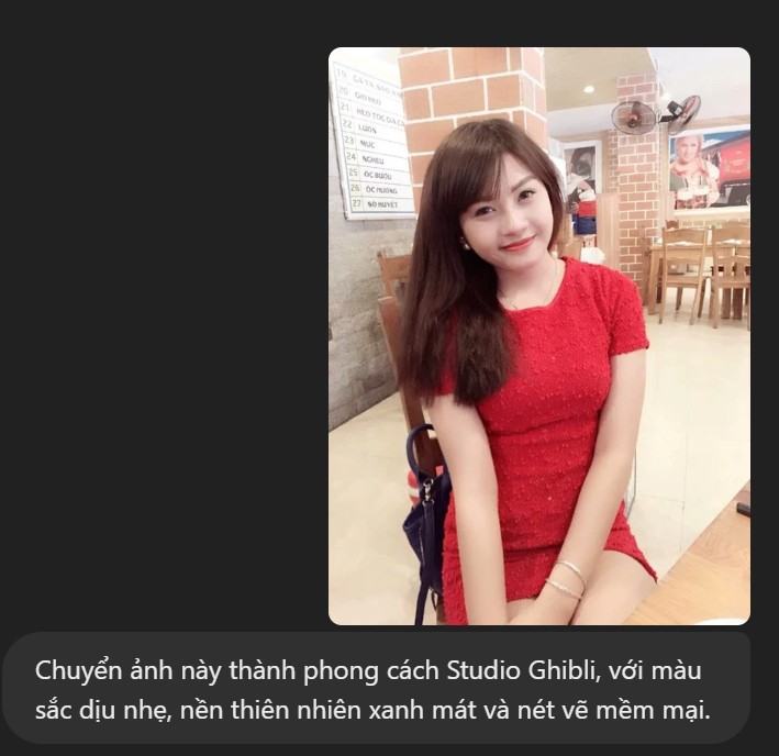 Tải Ảnh Lên và Viết Lệnh (Prompt) để tạo ảnh phong cách Ghibli