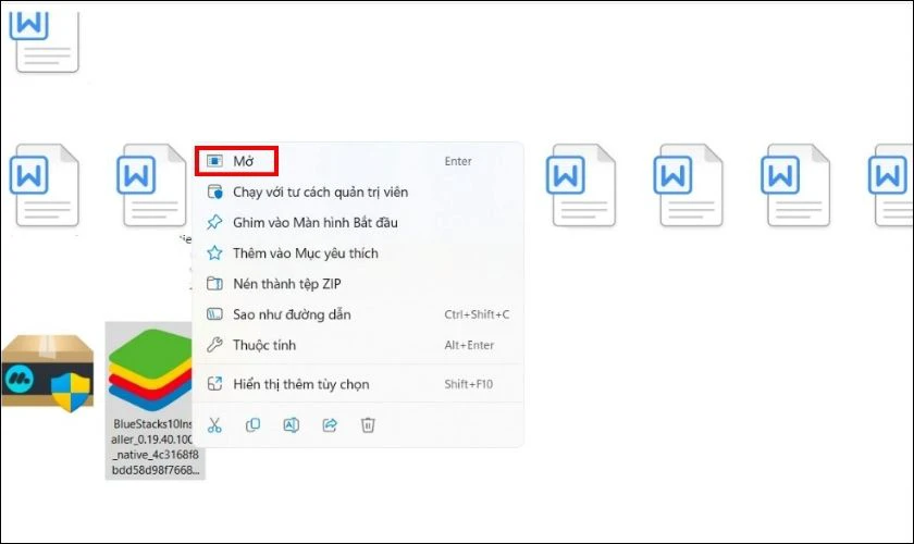 Mở để bắt đầu cài đặt