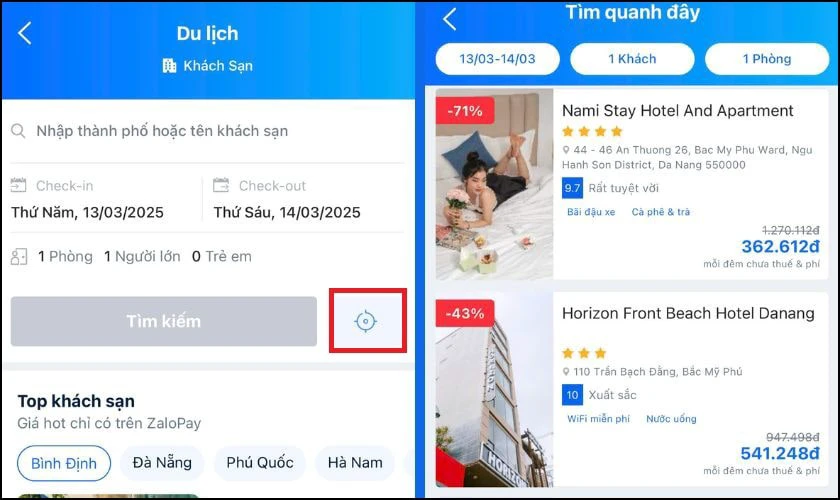 Nhấn chọn vào Tìm quanh đây