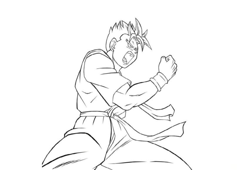Bé tập tô màu Songoku