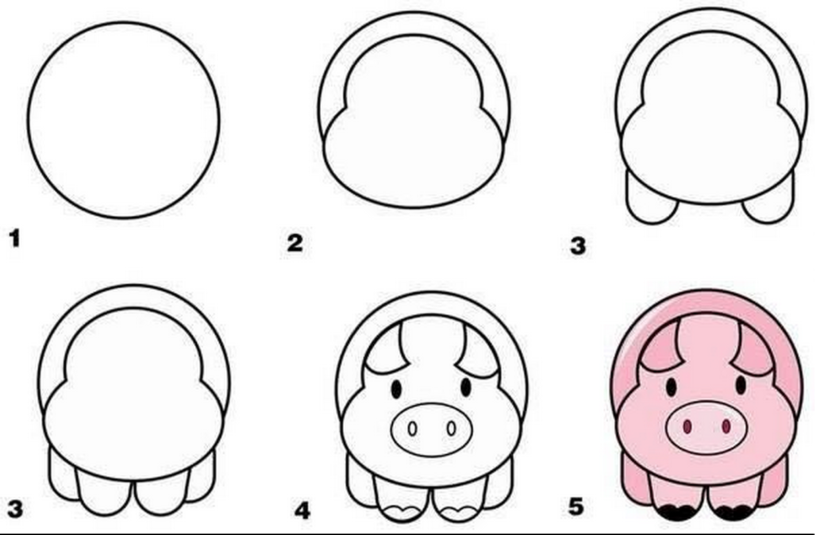 Cách vẽ con Lợn