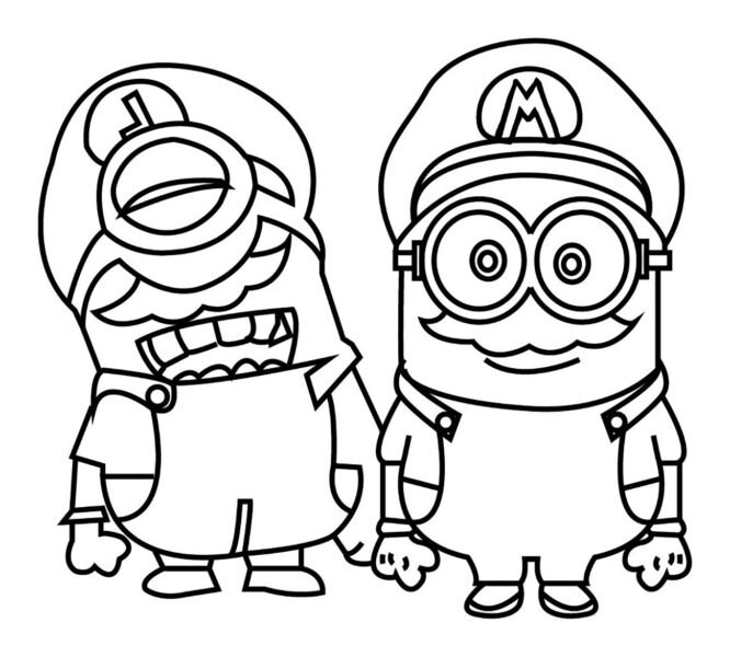 Hình tập tô Minion dễ thương cho bé tô màu (3)