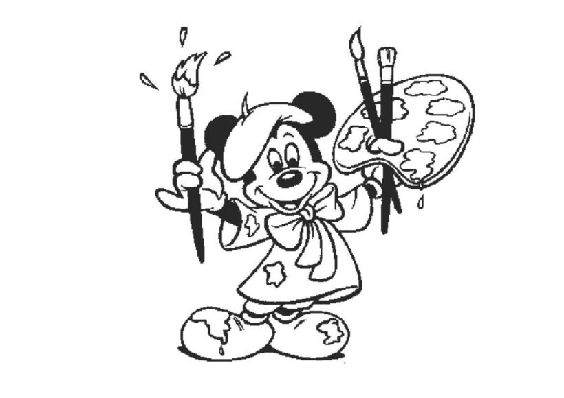 Hình tô màu chuột Mickey dễ thương cho bé tập tô (25)