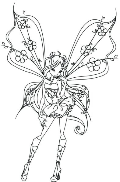 Hình tô màu công chúa Winx cho bé tập tô (1)