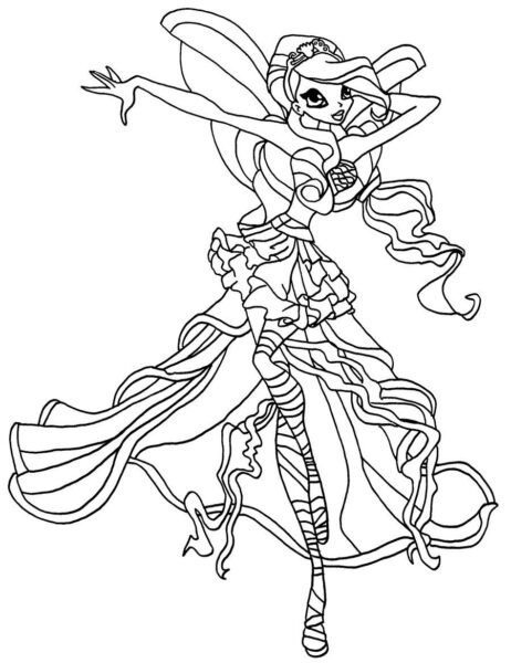 Hình tô màu công chúa Winx cho bé tập tô (10)