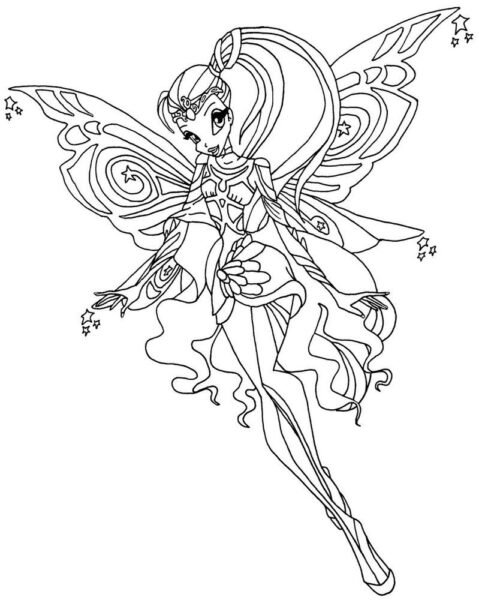 Hình tô màu công chúa Winx cho bé tập tô (3)