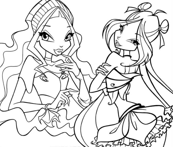 Hình tô màu công chúa Winx cho bé tập tô (4)
