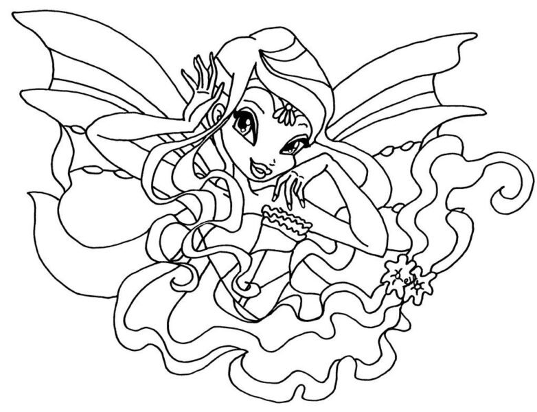Hình tô màu công chúa Winx cho bé tập tô (6)
