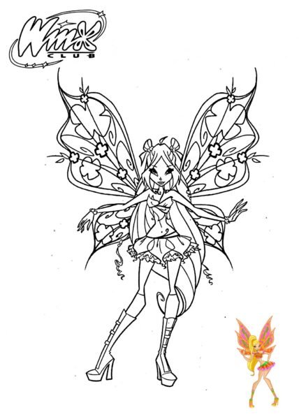 Hình tô màu công chúa Winx cho bé tập tô (8)