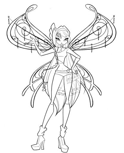 Hình tô màu công chúa Winx cho bé tập tô (9)