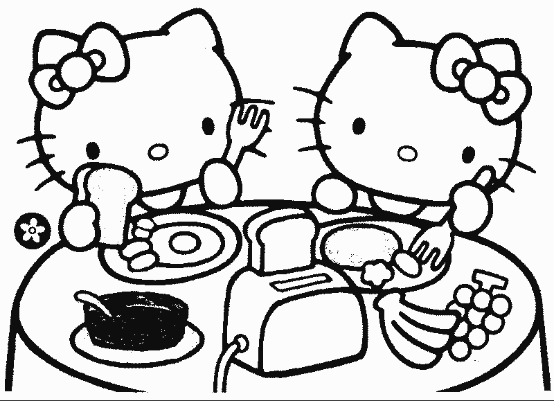 Hình tô màu Hello Kitty dễ thương cho bé tập tô (10)
