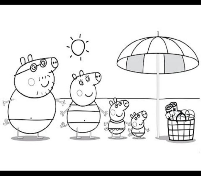 Hình tô màu heo Peppa (1)