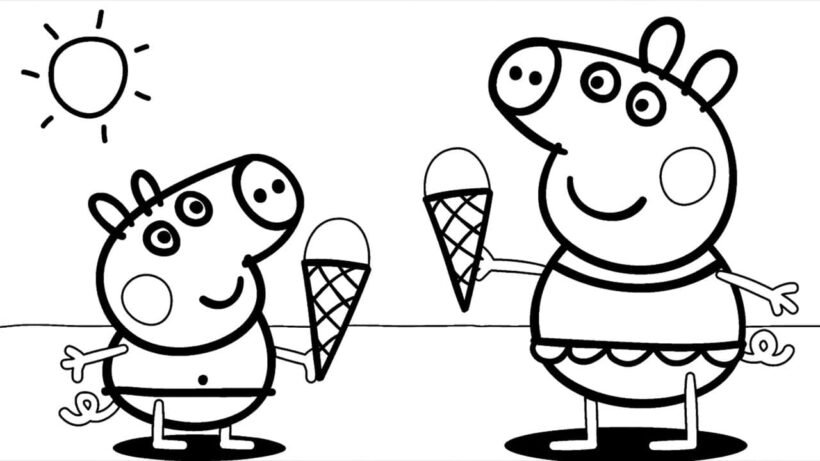 Hình tô màu heo Peppa (2)