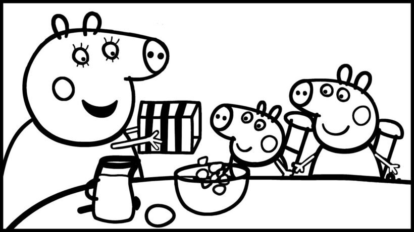 Hình tô màu heo Peppa (2)