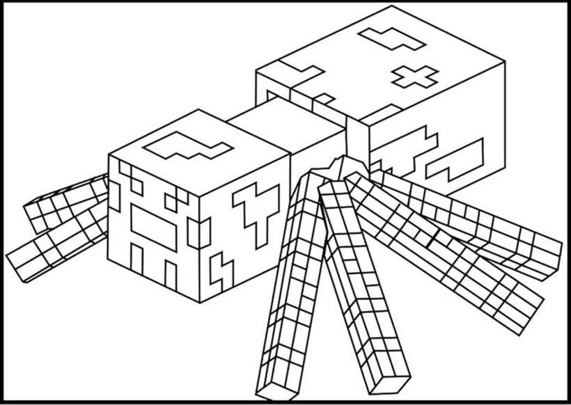 Hình tô màu minecraft đẹp nhất cho bé tập tô (2)