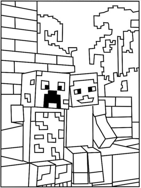 Hình tô màu minecraft đẹp nhất cho bé tập tô (3)