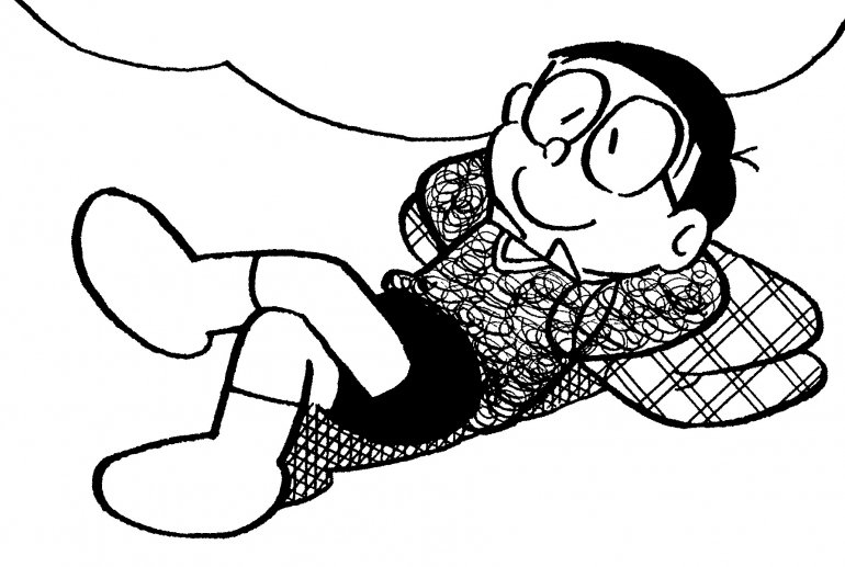 Hình tô màu Nobita đáng yêu cho bé tập tô (6)