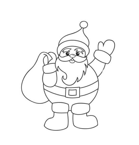 Hình tô màu ông già Noel cho bé tập tô (1)