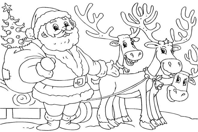 Hình tô màu ông già Noel cho bé tập tô (6)
