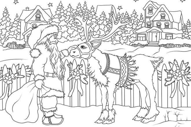 Hình tô màu ông già Noel cho bé tập tô (7)