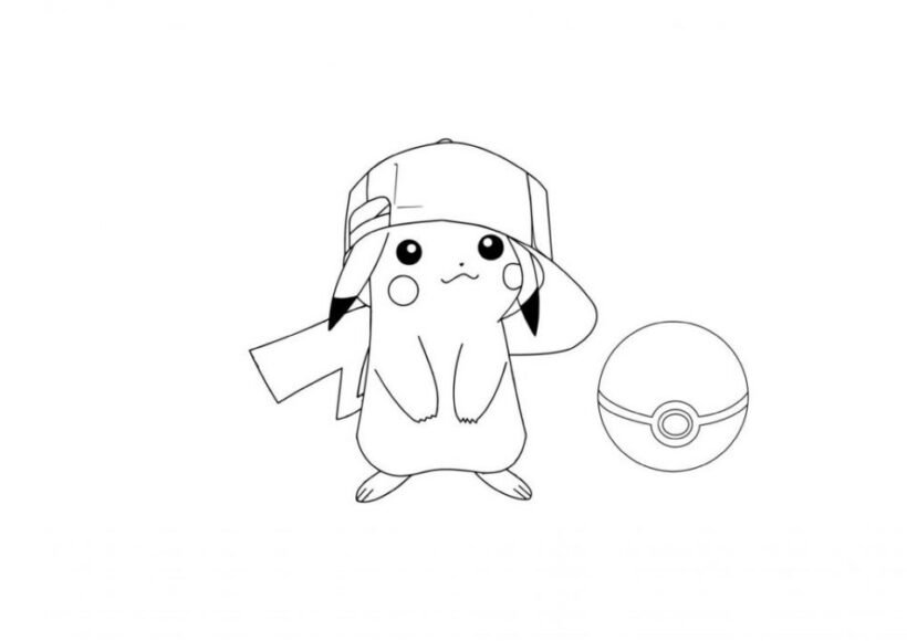 Hình tô màu Pikachu đẹp nhất cho bé tập tô (2)