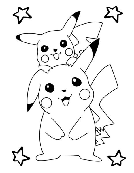 Hình tô màu Pikachu đẹp nhất cho bé tập tô (6)