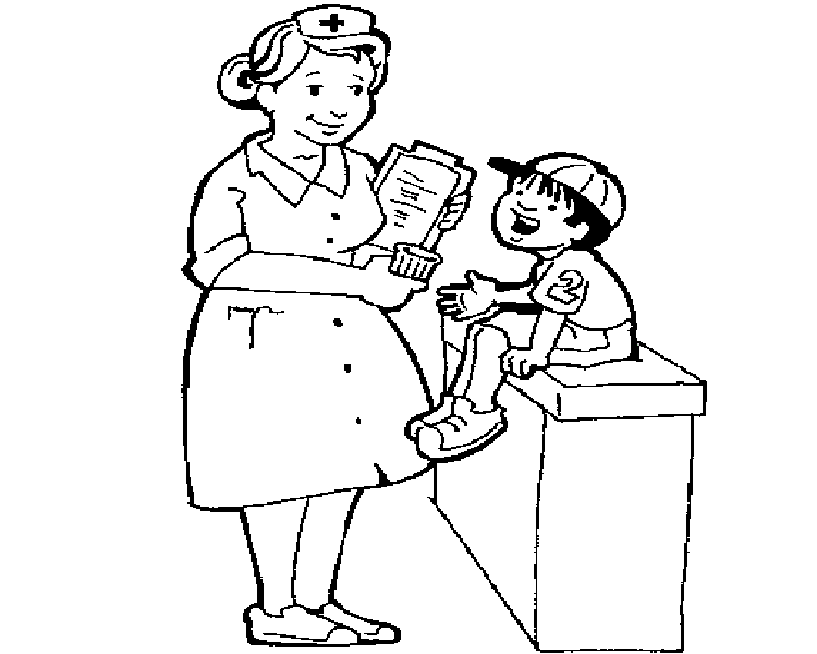Hình vẽ chưa tô màu bác sĩ đẹp nhất cho bé tập tô (3)