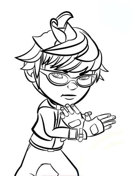 Hình vẽ chưa tô màu Boboiboy cho bé tập tô (3)