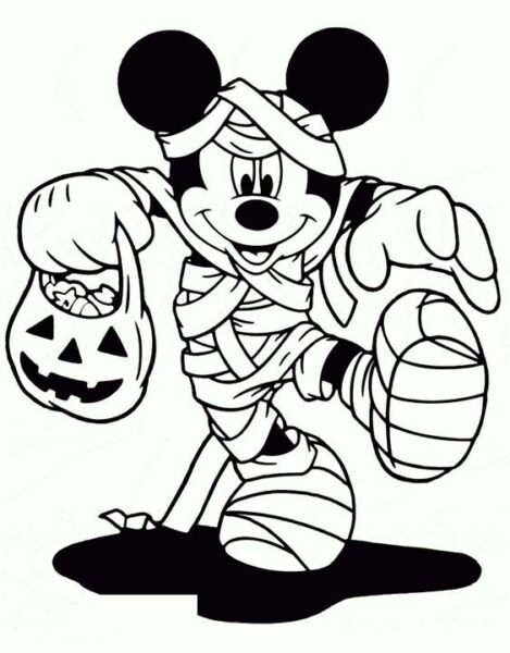 Hình vẽ chưa tô màu chuột Mickey dễ thương cho bé tập tô (36)