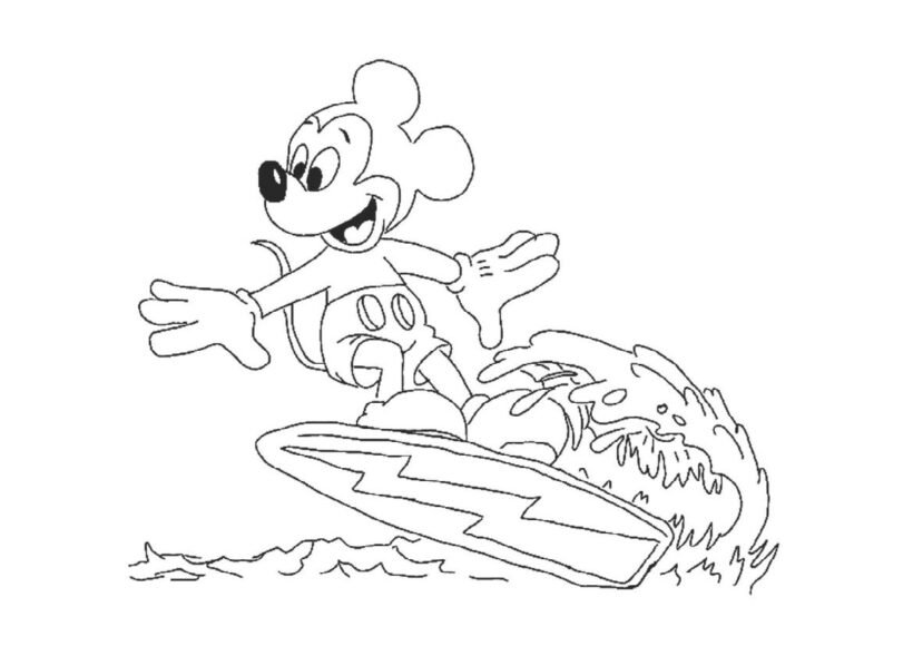 Hình vẽ chưa tô màu chuột Mickey dễ thương cho bé tập tô (39)