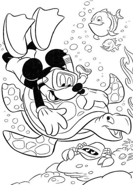Hình vẽ chưa tô màu chuột Mickey dễ thương cho bé tập tô (41)