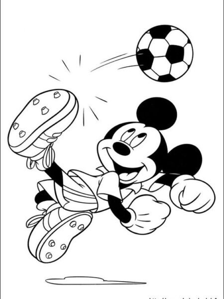 Hình vẽ chưa tô màu chuột Mickey dễ thương cho bé tập tô (42)