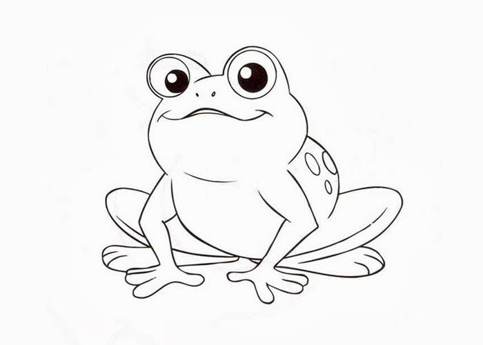 Hình vẽ chưa tô màu con ếch cho bé tập tô (1)
