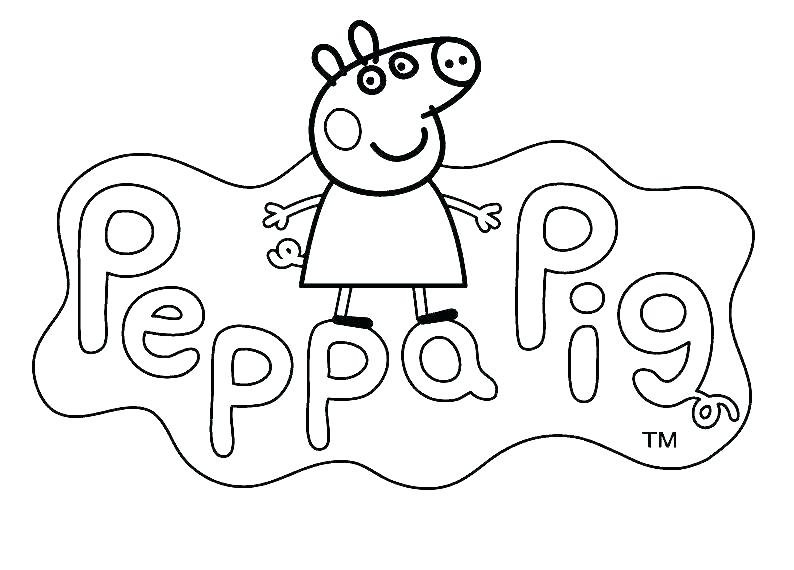 Hình vẽ chưa tô màu heo Peppa cho bé tập tô (1)