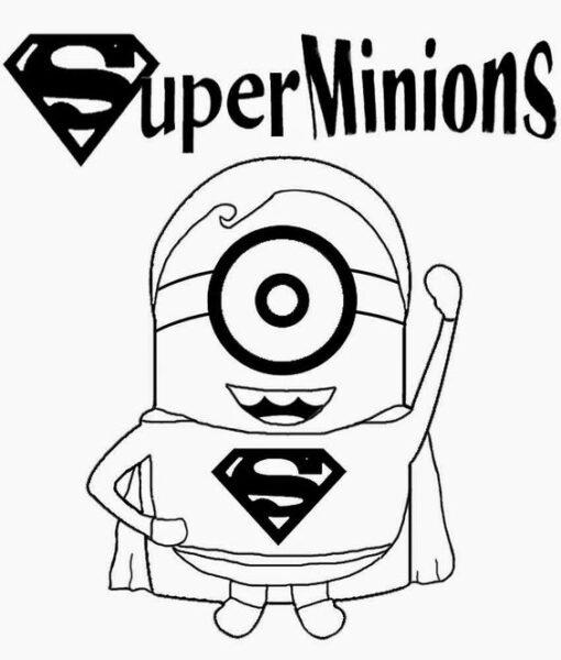 Hình vẽ chưa tô màu Minion cho bé tập tô (4)