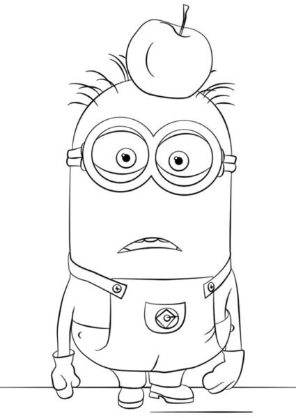 Hình vẽ chưa tô màu Minion cho bé tập tô (6)
