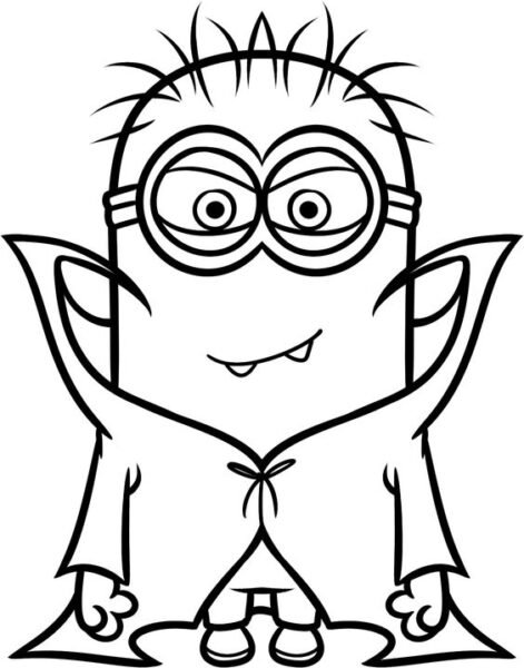 Hình vẽ chưa tô màu Minion cho bé tập tô (7)