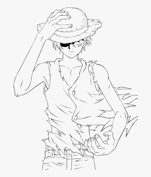 Hình vẽ chưa tô màu One Piece cho bé tập tô (1)