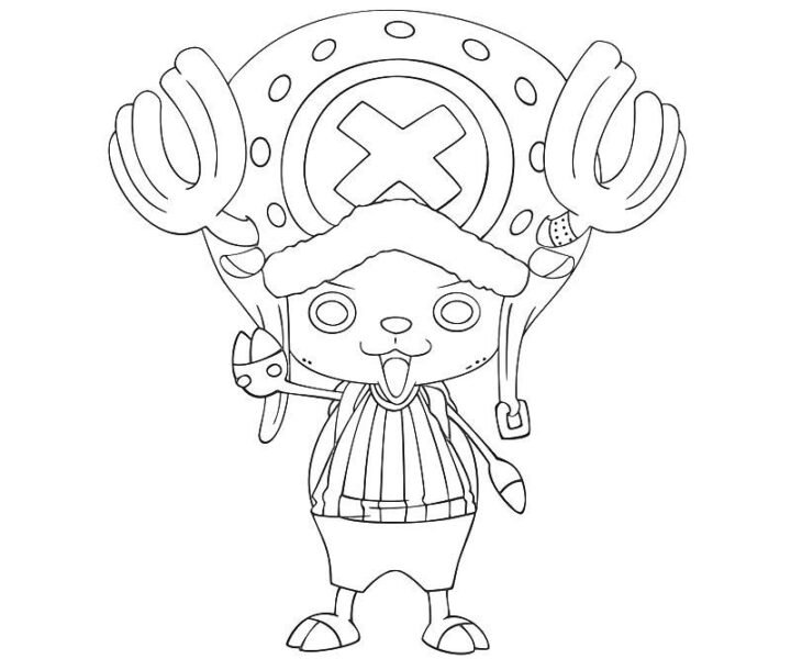 Hình vẽ chưa tô màu One Piece cho bé tập tô (1)